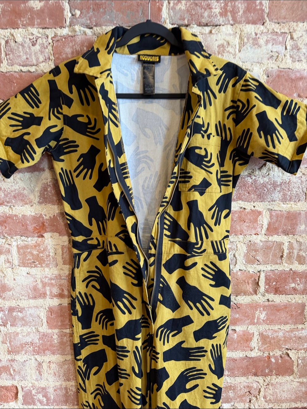 Nooworks Yellow & Black Hand-Print Jumpsuit - Picture 4 of 9